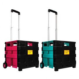 Foldable Box Hand Cart for Shopping & Market Medium Mint