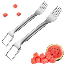 Watermelon Cutter 2-in-1 Stainless Steel Fruit Cutter Watermelon Slicer Kitchen Gadgets Watermelon Cutter Slicer Tool (2PCS)