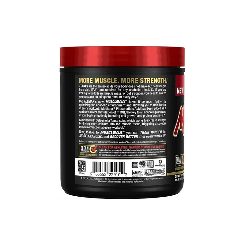 Aminoácidos Allmax Muscleaa 30 Servicios / Eaas / Bcaas Sabor