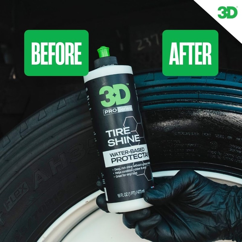 3D Tire Shine Gel – Water-Based, High Gloss Tire Dressing