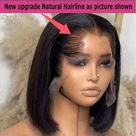 Nicewig 16Inch 13x4 HD Lace Frontal Closure Human Hair Kinky Straight SKINLIKE Real HD Lace Front, New Upgrade Pre Plucked with Baby Hair Natural Hairline