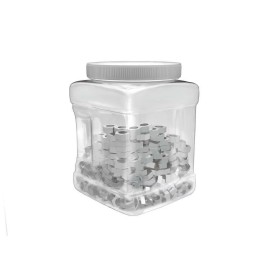 Tool Shop Plastic 32 oz. Parts Storage Clear Grip Jar with Screw on Lid 3.5" x 3.5" x 5.5"