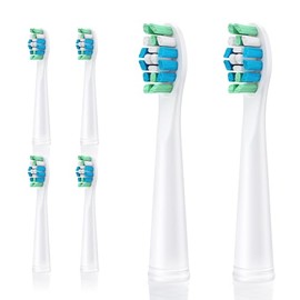 6 Replacement Brush Heads, Complete Care Replacement Tooth Brush Heads, Electric Toothbrush Replacement Heads, EasyClean, Gum Health- Fit (White, 6)