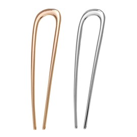 FOMIYES 2 Piezas Horquilla alfiler francés de metal palitos de pelo de metal para moños pasadores de pelo tiara pasador de pelo francés Accesorios para el cabello enchufe doble sombrerería