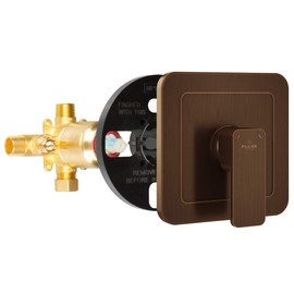 PULSE ShowerSpas 3003-RIV-PB-BN Tru-Temp Mixing Valve, Pressure Balance Rough-In Valve Trim Kit, Square, 1/2" NPT, Brushed Nickel