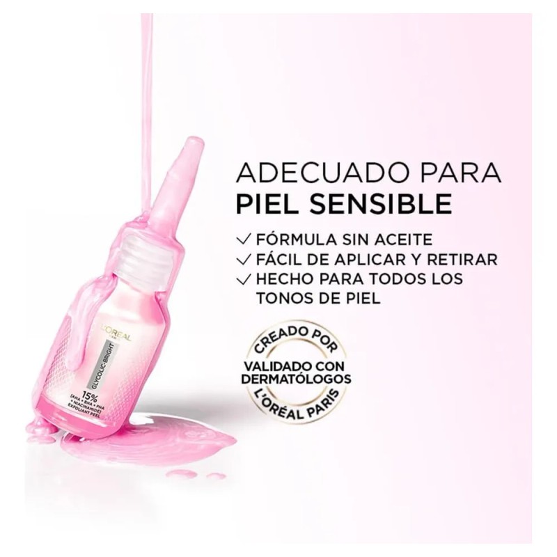 Loréal Paris Glycolic Brigh Gel Peeling Exfoliante Skincare