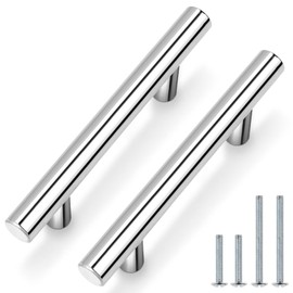 NIZADO 1 Pack Polished Chrome Cabinet Handles Drawer Pulls, 3 Inch Kitchen Handles, Stainless Steel Cabinet Hardware Handle, 5 Inch Overall Length
