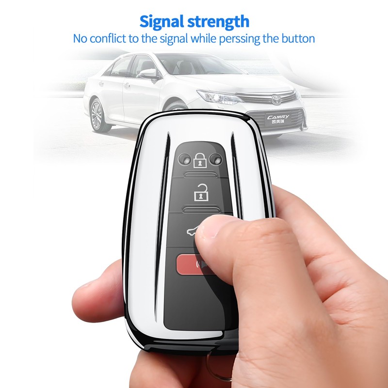 Autophone for Toyota Key Fob Cover with Keychain Soft TPU