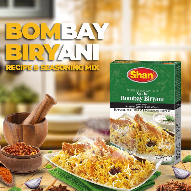 Shan Bombay Biryani Recipe and Seasoning Mix 2.11 oz (60g)