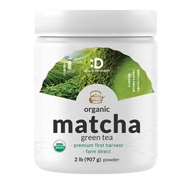 DEAL SUPPLEMENT Té verde matcha orgánico en polvo, 907 g (2 lb)  Sin azúcar, primera cosecha  Grado culinario, mezcla para café, apto para dietas...  