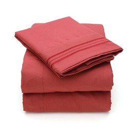 Sweet Home Collection 4 Piece 2000 12 Colors Collection Egyptian Quality Deep Pocket Bed Sheet Set, Queen, Burgundy