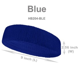 COUVER HB204 Diadema deportiva ancha, larga y gruesa para cabeza grande, 1 pieza, azul