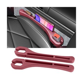 Mandark Car Seat Gap Filler, 2PCS Vehicle Seat Gap Fill Organizer with Phone Holder for Prevents Items Falling, Auto Interior Crevice Blocker Stop Accessories, Universal for SUV Sedan Truck (Red)