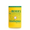 MRS. MEYER'S CLEAN DAY Dryer Sheets, Fabric Softener, Reduces Static,