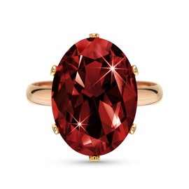 Linawe Ruby Rings for Women, Red Cubic Zirconia Imitation Diamond Rose Gold Adjustable Ring, Burgundy Crystal Gemstone Birthstone Rhinestone Dupes Jewellery, Chunky Cocktail Ring