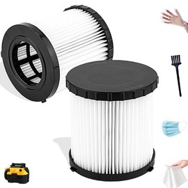 NKA 2 Pack DCV5801H Replacement Filters For DEWALT vacuum filter Fit for DCV580, DCV581H, DCV5801H Wet/Dry VAC Vacuum, Vacuum Filter for 20V MAX Cordless Vacuums - Washable & Reusable