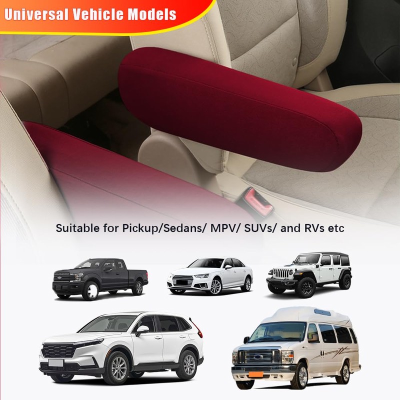 2PC Car Front Seat Armrest Covers,Universal Size Seat Arm Rest