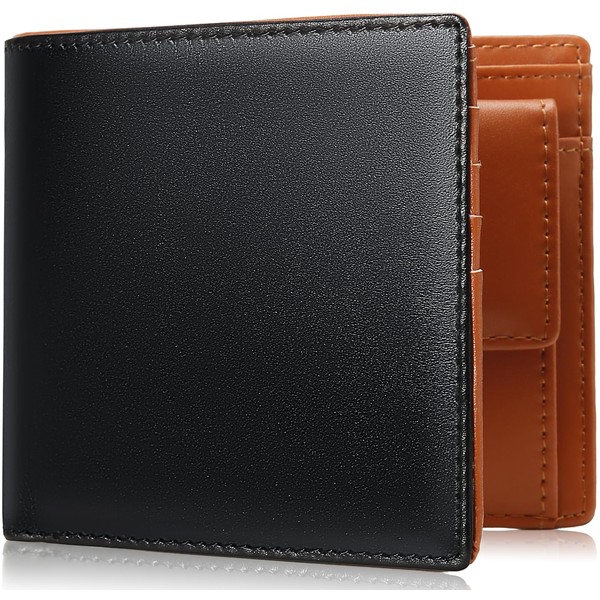 Aerokyo Men's Bi-Fold Wallet, Tochigi Leather, Bi-Fold Wallet, Genuine Leather,