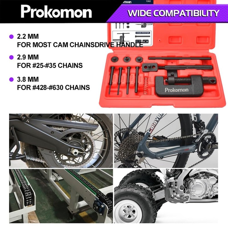 Prokomon 13 Pieces Chain Breaker Tool Kit; ATV Bike Motorcycle