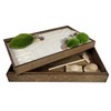 Wooden Stackable Zen Garden | White Sand with Rake &