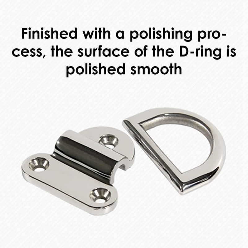 Jenngaoo 8mm Stainless Steel Folding D Ring Tie Down Anchors,