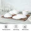 Brown Marble Texture Absorbent Dishes Drainer/Rack Mat for Countertop Small