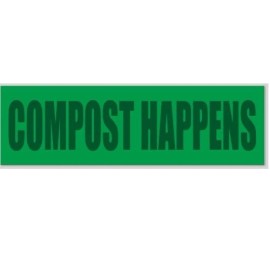 Compost Happens 2.5x8 Inch Bumper Sticker