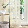Kotile Beige Lace Curtains 45 Inch Length 2 Panels Rusitc