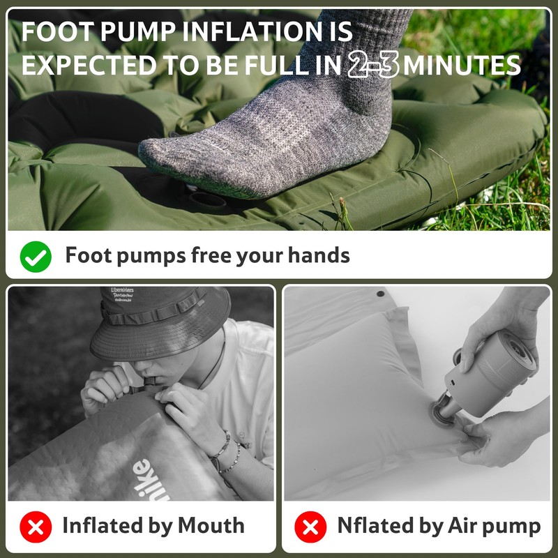 Naturehike FC01 Widen & Extended Sleeping Pad, Inflatable Air Mattress,