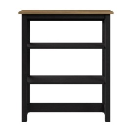 Pemberly Row Tall Hutch Organizer in Vintage Black and Reclaimed Pine