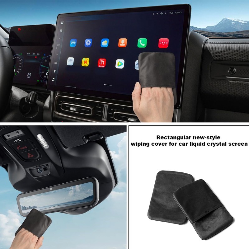Osilly 2PCS Car Screen Cleaner, 5.91"×3.94" Rectangular Microfiber Touch Cleaning