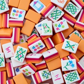 Customization Premium Carved & Painted American Mahjong Tiles Portable Size 166 Pcs American Mahjong Tile SetColor: 1-Apple Green