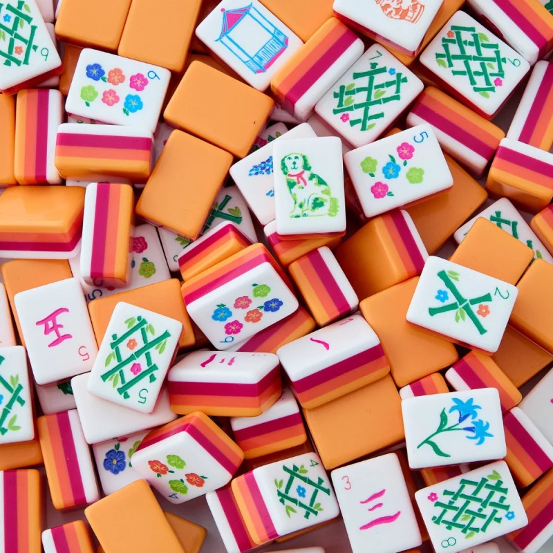 Customization Premium Carved & Painted American Mahjong Tiles Portable Size