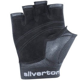 Silverton Erwachsene PRO Plus Herren & Damen, Verstellbarer Handgelenkverschluss, Hochwertige Ledereinsätze, langlebige Doppelnähte, Trainingshandschuhe, Fitness Handschuhe, schwarz, M