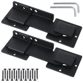ASelected 2 PCS Flip Gate Latch Lock with Padlock Holes, 7.5" Gate Latch for Wooden Fence, Heavy Duty Aluminum Adjustable Double Gates Latches for Swing and Sliding Open Gates, Barn Door, Shed, Yard