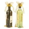 Wuligirl 20pcs Organza Wine Bottle Bags Gold Drawstring Wrapping Gift