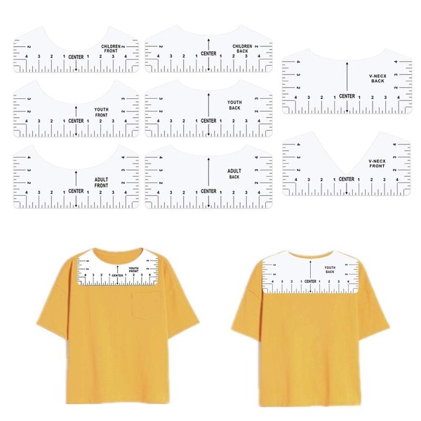 Newartsky T-Shirt Ruler Guide, Improve Thicken 8 Pack T-Shirt Alignment
