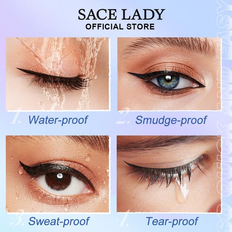 SACE LADY Waterproof Stamp Eyeliner Makeup Black Smudge-proof Pigmented Winged