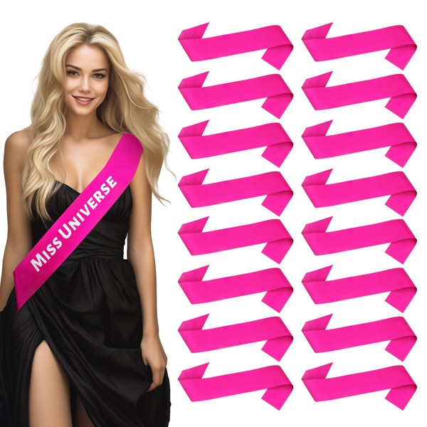 Dreamtop 16Pcs Sash Satin Sash Pink Blank Sash Pink Sash