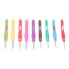 9Pcs Crochet Hooks TPR Ergonomic Soft Handle Easy Identification Wide