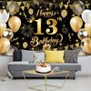 Yuanbigtai Birthday Party Decoration Extra Large Fabric Black Gold Sign