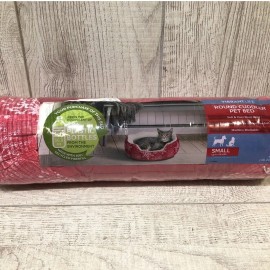 Vibrant Life Small Cuddler Cat Dog 19” Bed, Snowflake New Round Cozy Sleep +20