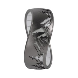 Enso Rings Etched Classic Silicone Rings - Comfortable and Flexible Design - Peak - Platinum/Pearl - Size 6