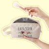 SuoSycorax Funny Text Printed Quilted Makeup Pouch for Women -