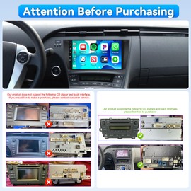 Roinvou 4+64G Car Radio for Toyota Prius 2010 2011 2012 2013 2014 2015, 9" Touch Screen Carplay Android Auto with Bluetooth5.0 32EQ 1280 * 720 Resolution