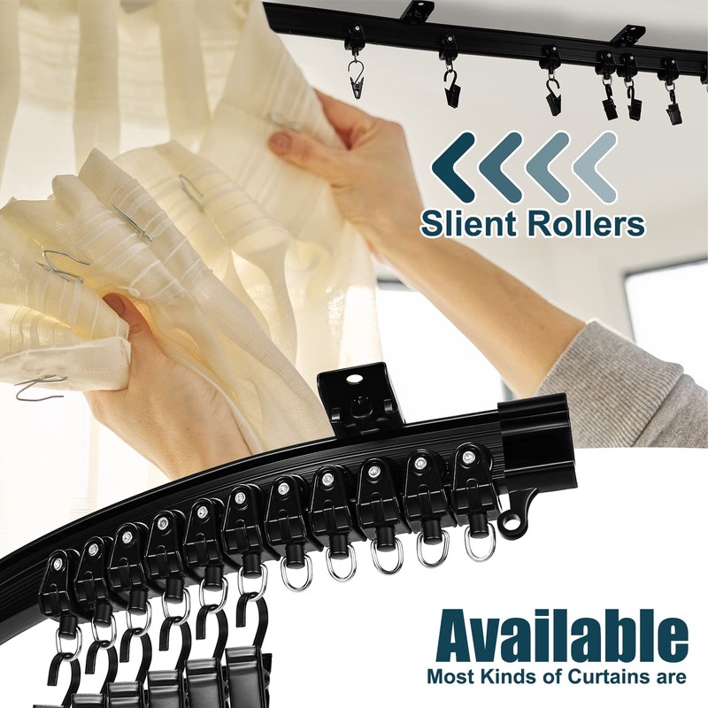 Jetec Curved Ceiling Curtain Track 8 m/ 26 ft Bendable