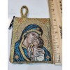 Madonna and Child Full Color Zipper Rosary Pouch with Gold