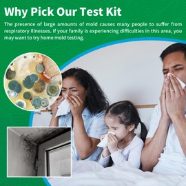 Mold Test Kit for Home - 6 Simple Mold Test kit,Test HVAC System,Surfaces & Indoor Air Quality,DIY Mold Detector at Home,Includes Detailed Mold Identification Guide,air Tester