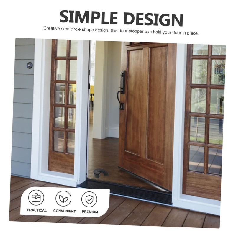 Tofficu 2pcs Silent Door Stopper Wedge Anti-Skid Half-Circle Design Plastic