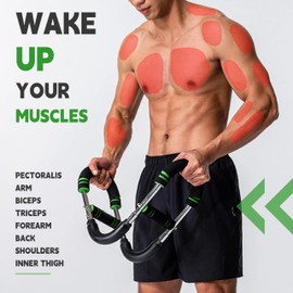 Twister Arm Trainer - Adjustable Resistance Chest Workout Equipment for Home Gym - Strength Training for Arms, Chest - Forearm Power Exercise bar